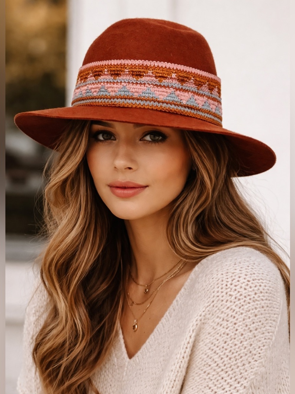 Filippo Catarzi Brown Wool Fedora Hat Made in Italy OS